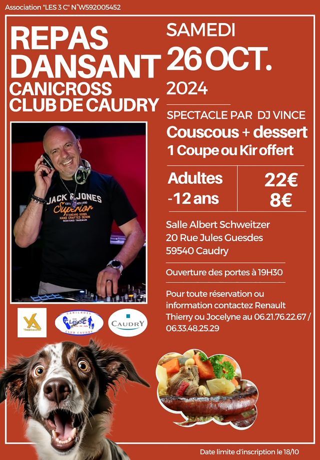 Repas dansant Canicross Club de Caudry