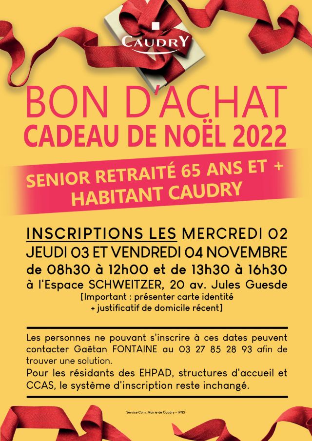 Bon d’Achat Cadeau de Noël 2022 - Vivre à Caudry - Actualités