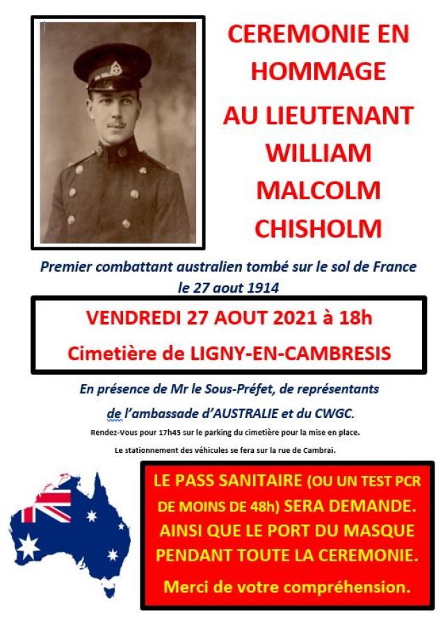 Cérémonie en hommage au lieutenant Malcolm CHISHOLM ...