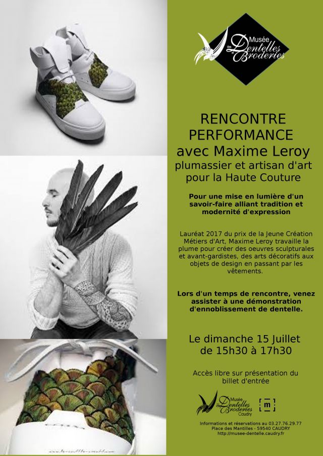Performance de Maxime Leroy, plumassier pour la Haute Couture...